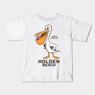 Holden Beach, NC Summertime Vacationing Pelican & Fish Kids T-Shirt